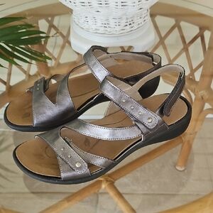 Romika Sz 41 Women's Ibiza Metallic Leather Sandals